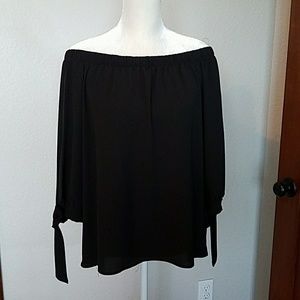 Off the Shoulder Black Top